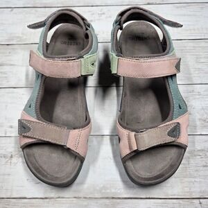Earth Origins Skylar Sport Sandal Strappy Women 9M Multi Color Suede Pastel
